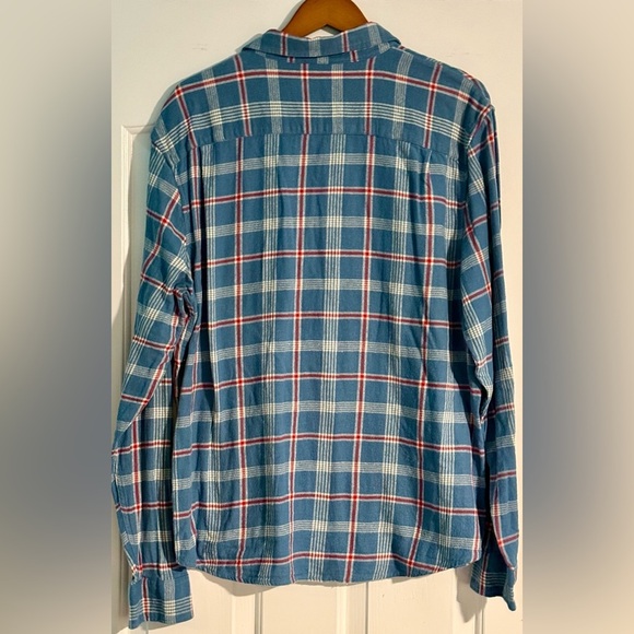Lucky Brand Classic Fit Plaid Flannel Shirt Blue Red XL Soft Cotton - Picture 2 of 11